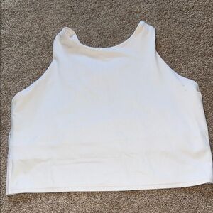 Athleta White Cropped Workout Top